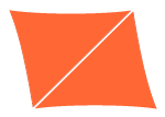 Sonnen Segel in Form eines Parallelogramms.