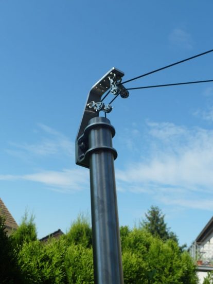 Solarprotect Aufrollbare Sonnensegel Mast mit Umlenkrollen tolle
